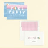"Bobbing Beachball" - Children's Birthday Party Invitations in Cotton Candy by Beth Murphy - Assembled