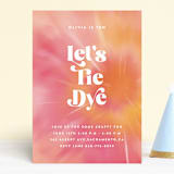 "Tie Dye Party" - Children's Birthday Party Invitations in Coral by Nazia Hyder - Front