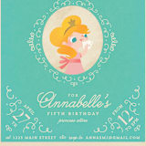 "Princess Tea" - Children's Birthday Party Invitations in Turquoise by Lori Wemple - Detail
