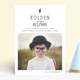 "Striking" - Children's Birthday Party Invitations in Cloud by Rebecca Bowen - Front