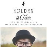 "Striking" - Children's Birthday Party Invitations in Cloud by Rebecca Bowen - Detail