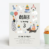 "Party Puppers" - Children's Birthday Party Invitations in Classic by Lehan Veenker - Front