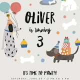 "Party Puppers" - Children's Birthday Party Invitations in Classic by Lehan Veenker - Detail