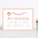 "Perfect Balance" - Children's Birthday Party Invitations in Peach by Jennifer Wick - Front