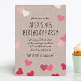 "Valentine's Ombre Love" - Children's Birthday Party Invitations in Kraft by Becca Thongkham - Front