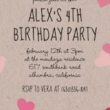 "Valentine's Ombre Love" - Children's Birthday Party Invitations in Kraft by Becca Thongkham - Detail