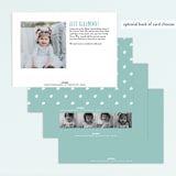 "Animals on parade" - Children's Birthday Party Invitations in Pear by Jennifer Wick - Back of Card Options