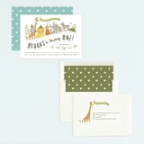 "Animals on parade" - Children's Birthday Party Invitations in Pear by Jennifer Wick - Assembled