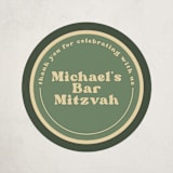 "Camp Mitzvah" - Children's Birthday Party Stickers in Sage by Creo Study - Front