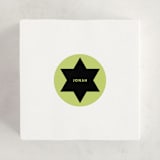"Decal" - Children's Birthday Party Stickers in Lime by Inkblot Design - In Use