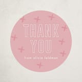"Bold Name" - Children's Birthday Party Stickers in Peony by Ilene Guy - Front