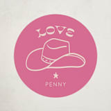 "Cowgirl" - Children's Birthday Party Stickers in Peony by Rachel Cassel - Front