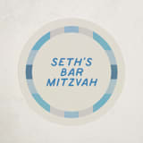 "Checkered Mitzvah" - Children's Birthday Party Stickers in Sky by Creo Study - Front