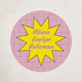 "Bitmap" - Children's Birthday Party Stickers in Strawberry by Jennifer Lew - Front