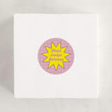"Bitmap" - Children's Birthday Party Stickers in Strawberry by Jennifer Lew - In Use