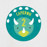 "Tri Birthday" - Children's Birthday Party Stickers in Teal by Itsy Belle Studio - Front