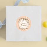 "Little Pumpkin" - Children's Birthday Party Stickers in Peach by Paper Sun Studio - Front