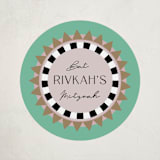 "Hollywood Deco" - Children's Birthday Party Stickers in Aqua by Becky Nimoy - Front