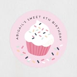 "Rainbow Sprinkles" - Children's Birthday Party Stickers in Cotton Candy by peetie design - In Use