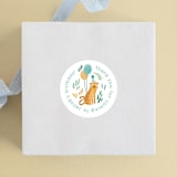 "Tiger birthday" - Children's Birthday Party Stickers in Mint by Tati Abaurre - Front
