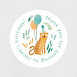 "Tiger birthday" - Children's Birthday Party Stickers in Mint by Tati Abaurre - In Use