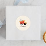 "Digging" - Children's Birthday Party Stickers in Dirt by Megan Cash - Front