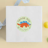 "Dino Zone" - Children's Birthday Party Stickers in Marshmallow by Everett Paper Goods - Front