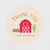 "Barnyard noises" - Children's Birthday Party Stickers in Cotton by Creo Study - In Use