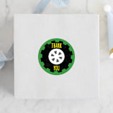 "Monster Truck" - Children's Birthday Party Stickers in Lime by Erica Krystek - Front