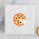 "It's A Pizza Party" - Children's Birthday Party Stickers in Tomato by Katie Zimpel - Front