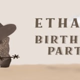 "cowboy party" - Children's Birthday Party Stickers in Sand by Jelena Vuletic - In Use