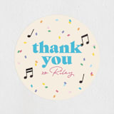 "Karaoke Time" - Children's Birthday Party Stickers in Electric Blue by Lisa McLean - In Use