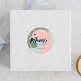 "splash flamingo" - Children's Birthday Party Stickers in Powder Blue by Faith Dorn - Front