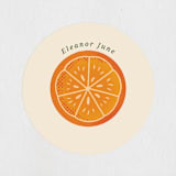 "Cutie" - Children's Birthday Party Stickers in Clementine by Megan Cash - In Use