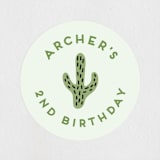 "Let's Fiesta" - Children's Birthday Party Stickers in Sage by Jen Banks - Front