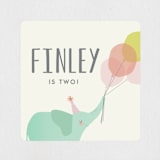 "Time to party!" - Children's Birthday Party Stickers in Peach by Karidy Walker - Front