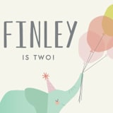 "Time to party!" - Children's Birthday Party Stickers in Peach by Karidy Walker - In Use