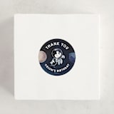 "Mickey and Pluto In Space" - Children's Birthday Party Stickers in Midnight by Becky Nimoy - In Use