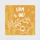 "Snorkel n' See" - Children's Birthday Party Stickers in Goldfish by Amy Toneys - Front