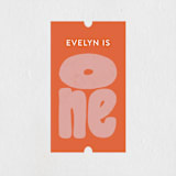 "a big one" - Children's Birthday Party Stickers in Bubble Gum by Jen Owens - Front