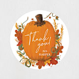 "Pumpkin Patch" - Children's Birthday Party Stickers in Pumpkin by Corie Page - In Use