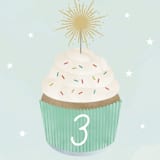 "Sparkler" - Children's Birthday Party Stickers in Spearmint by Lorent and Leif - In Use
