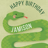 "Slithering Snake" - Children's Birthday Party Stickers in Grass by Jessica Ogden - In Use