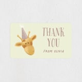 "Animals" - Children's Birthday Party Stickers in Toffee by Remioni - Front
