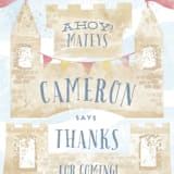 "shore-n-sandcastles" - Children's Birthday Party Stickers in Seashore by silverscreen studio - In Use