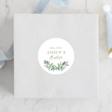 "Botanically" - Children's Birthday Party Stickers in Mint by Everett Paper Goods - Front