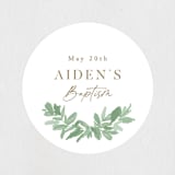 "Botanically" - Children's Birthday Party Stickers in Mint by Everett Paper Goods - In Use