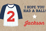 "Little Slugger" - Children's Birthday Party Stickers in Patriotic by One Swell Studio - In Use