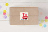 "fabriano" - Children's Birthday Party Stickers in Creme by chocomocacino - Front
