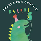 "Dinosaur Balloon" - Children's Birthday Party Stickers in Teal by Lori Wemple - In Use